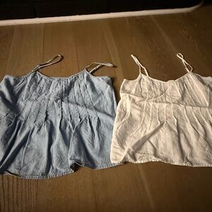 GAP Denim Light Blue and Cream Tops